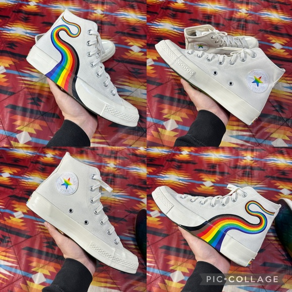 Converse Chuck 70 Hi Women’s Sz 8 Shoes Pride Rainbow LGBTQ High Top Sneakers - Picture 2 of 7